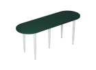 PLAYFORM 210 modulární hravé stoly, výška 750 mm, kovová podnož bílá, deska 25 mm, zelený onyx